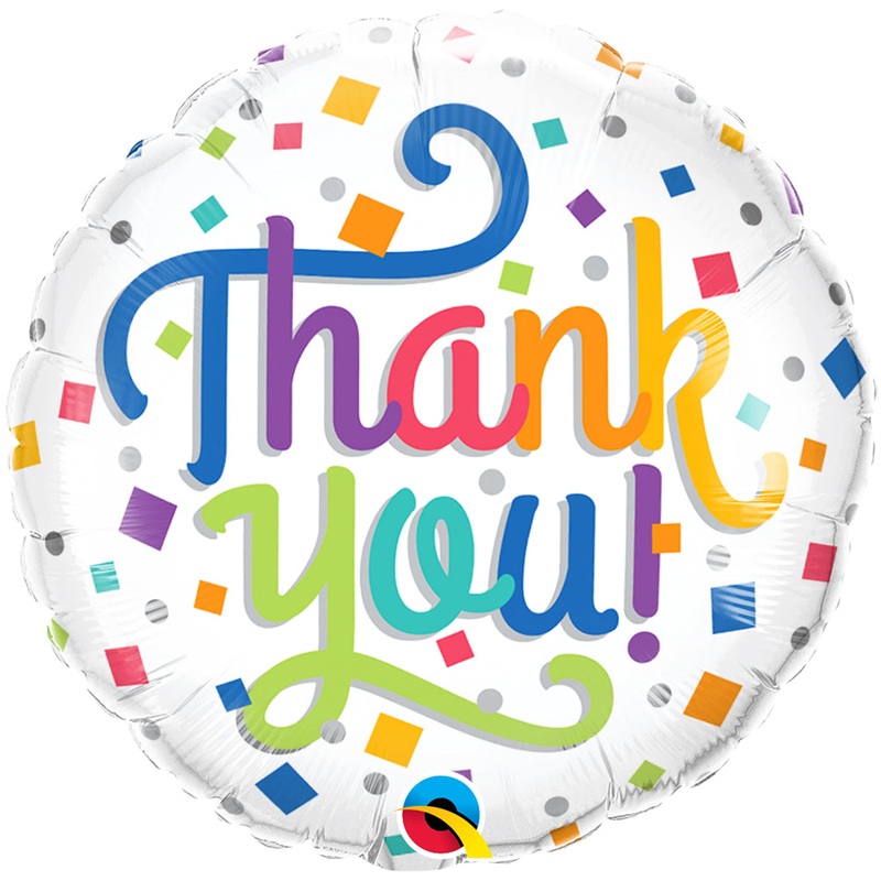 Thank You Colorful Confetti 18 Balloon
