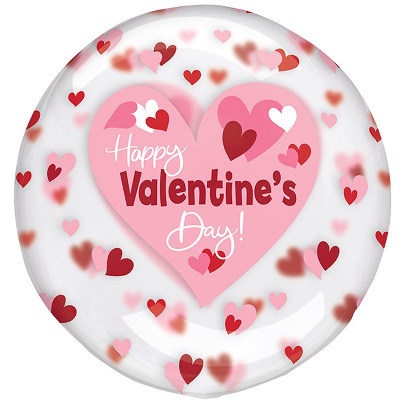 Valentine Playful Hearts 18 Printed Clearz Balloon