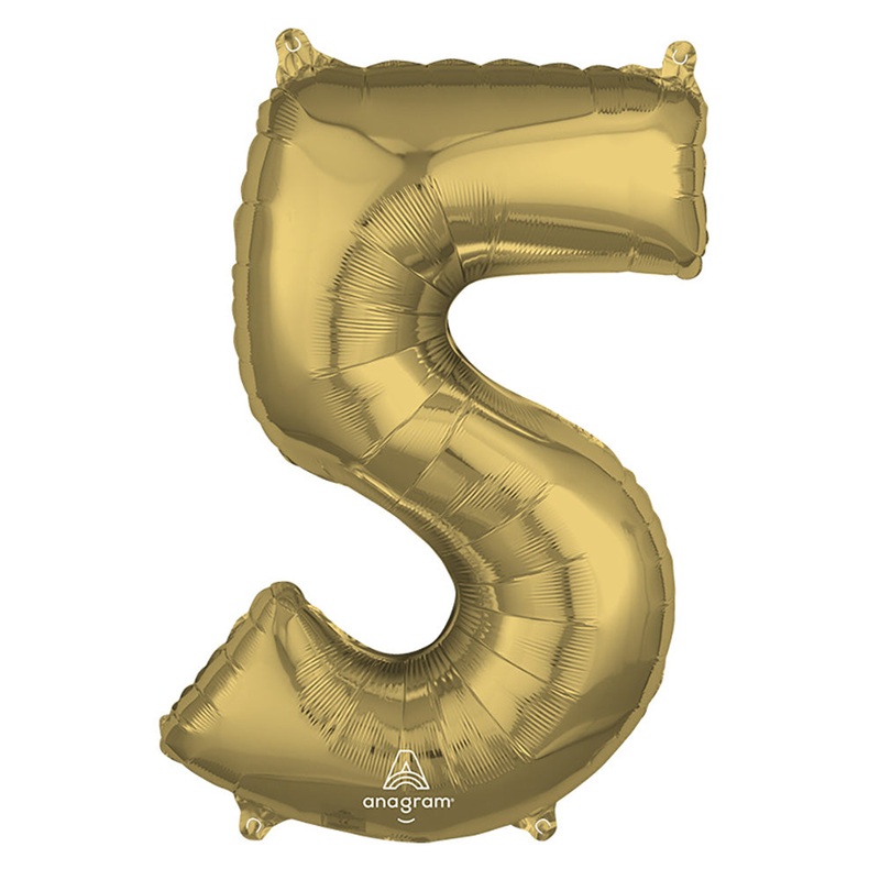White Gold Number 5 26 Balloon