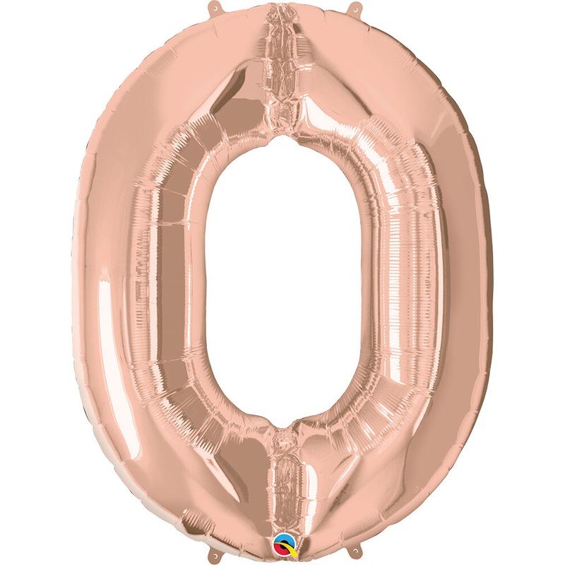 34" Number 0 Rose Gold