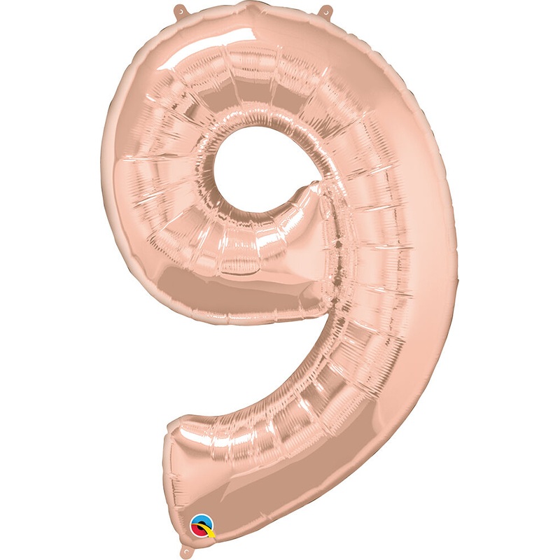 34" Number 9 Rose Gold