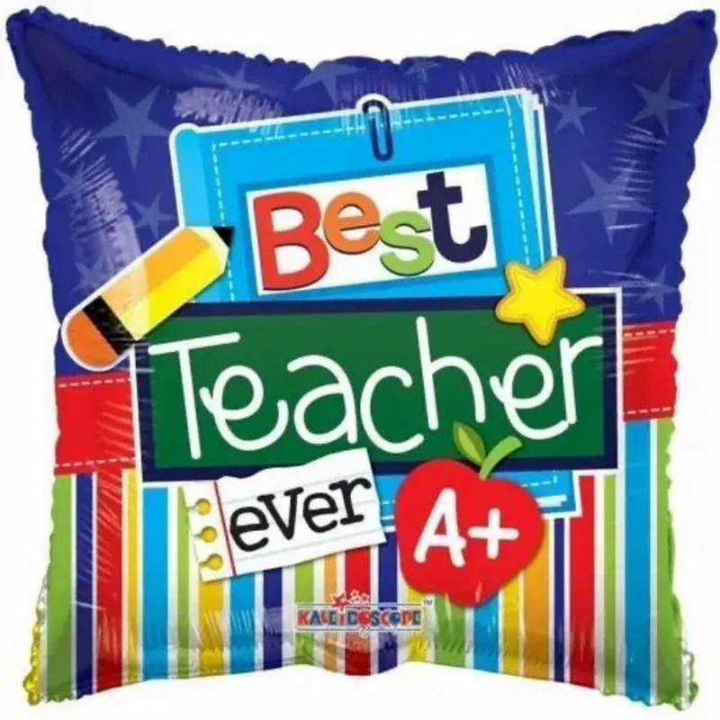 Best Teacher Ever Square 18 Balloon