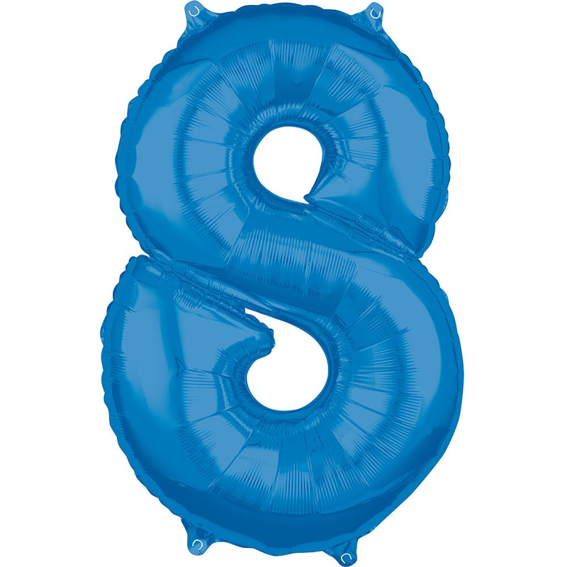 Blue Number 8 26" Balloon