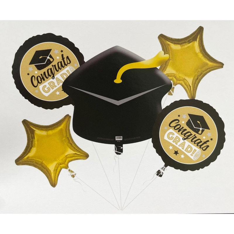 Congrats Grad Gold Bouquet Balloon