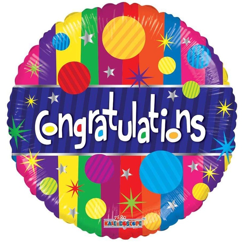 Congratulations Colorful Dots 18 Balloon