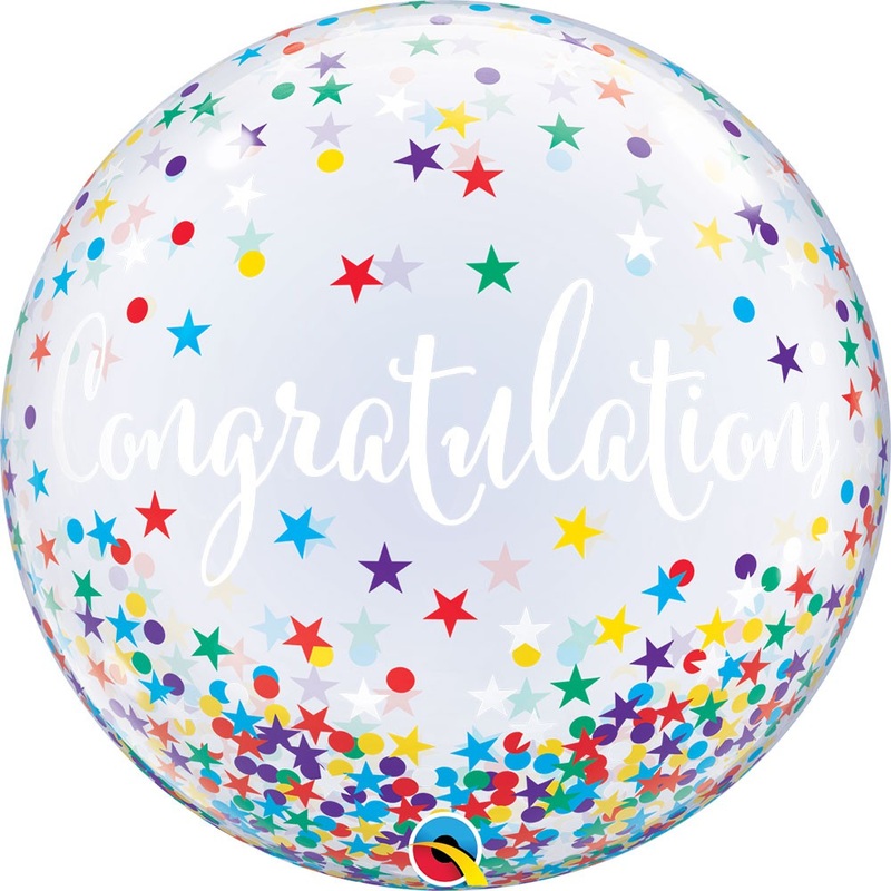 Congratulations Confetti Stars 22 Bubble Balloon