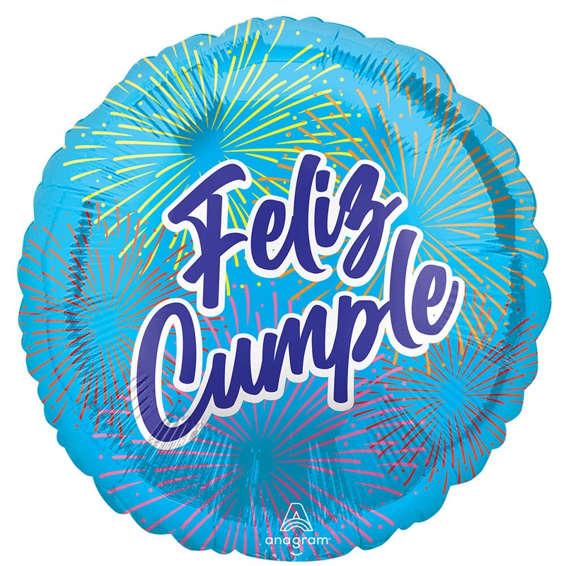 Feliz Cumpleaos Fuegos Artificiales 17" Balloon