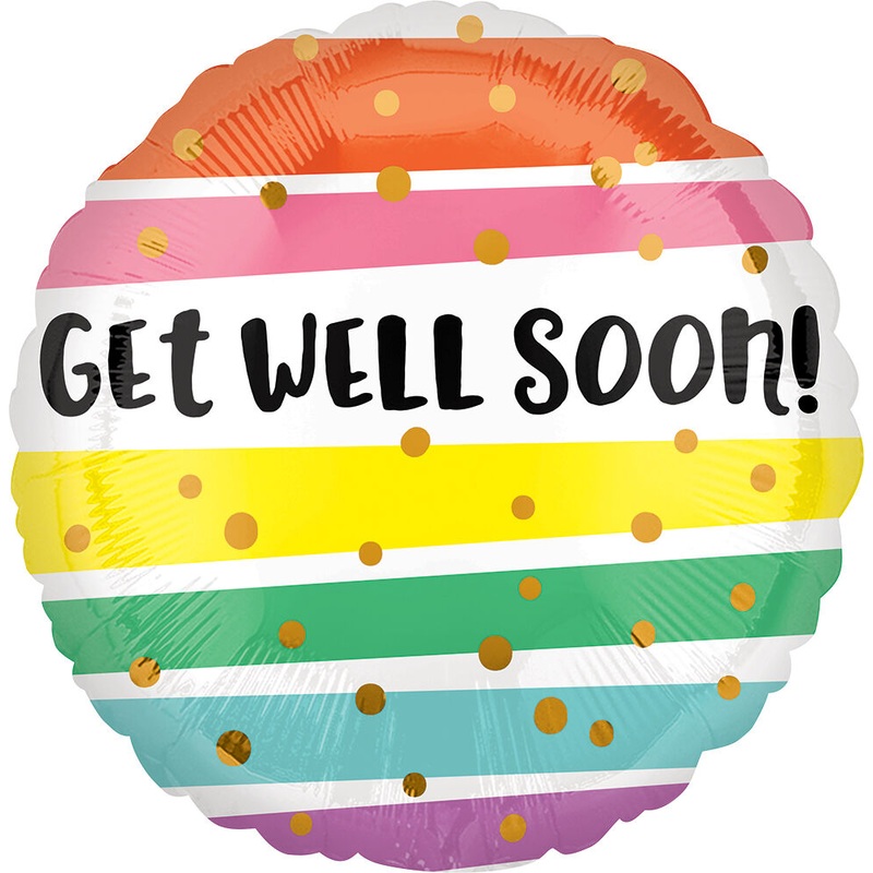 Get Well Bold Stripes 28" Balloon