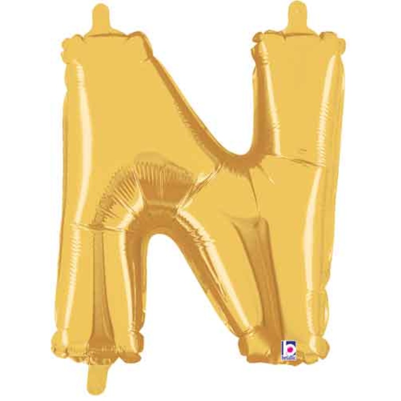 Gold Letter N 14 Balloon
