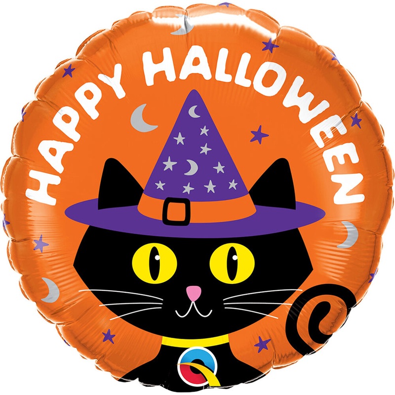 Halloween Black Cat And Hat 18" Balloon