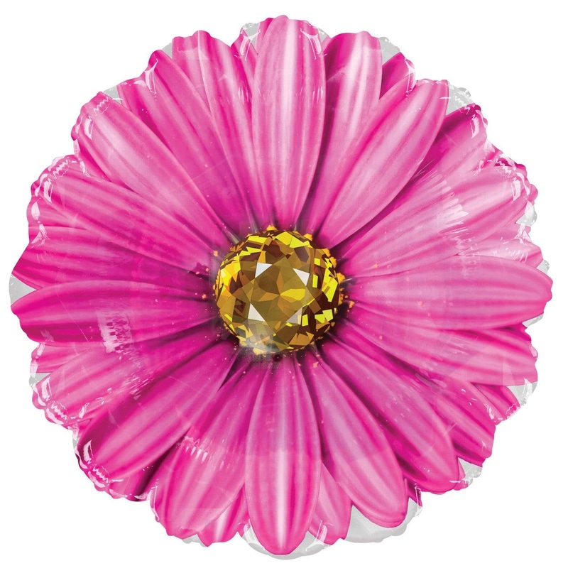 Hot Pink Rhinestone Daisy Flower 18 Balloon