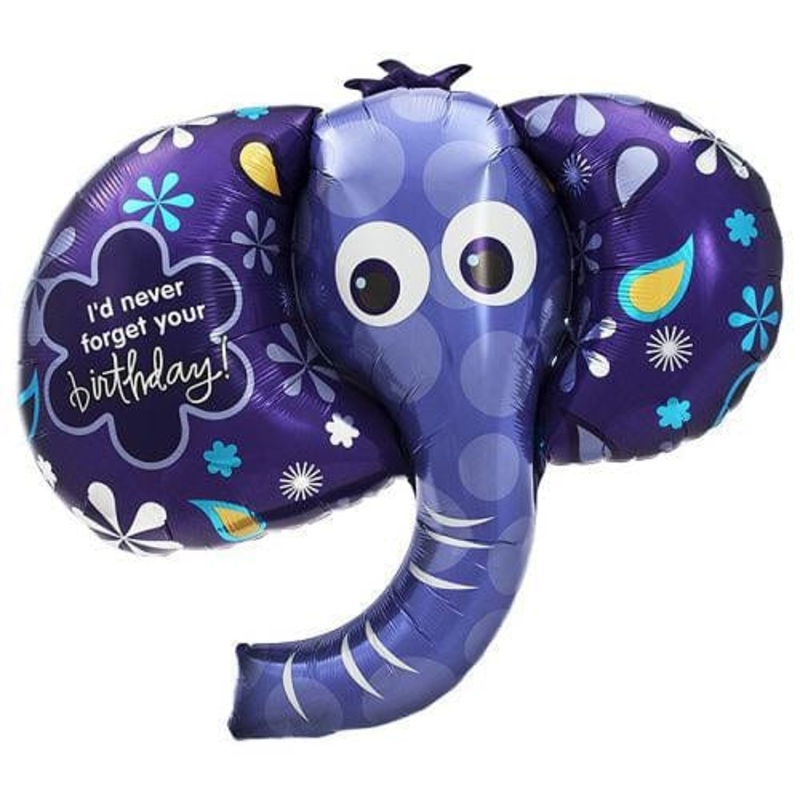 I'd Never Forget Your Birthday Elephant 42 Balloon