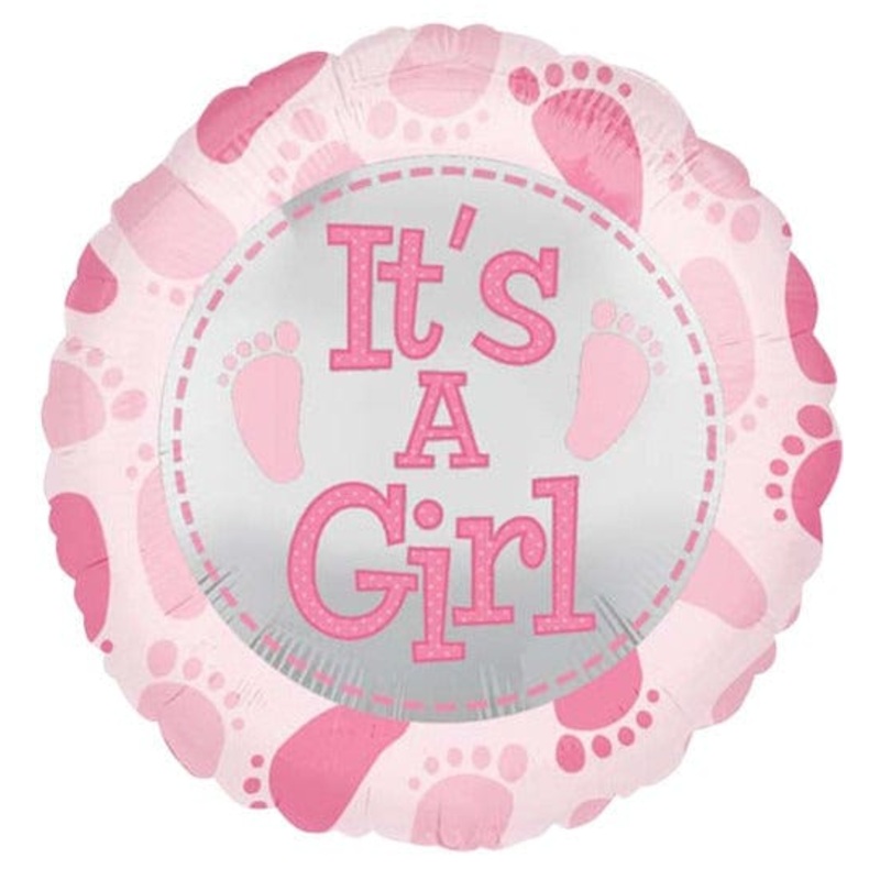 It's a Girl Cute Baby Feet 18 Balloon