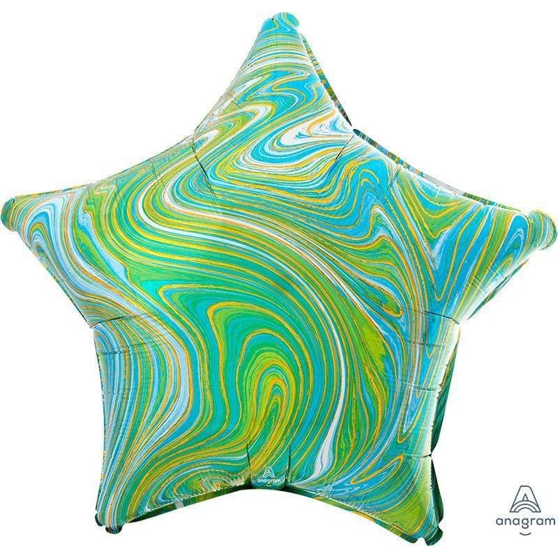 Marblez Blue Green Star 18 Balloon