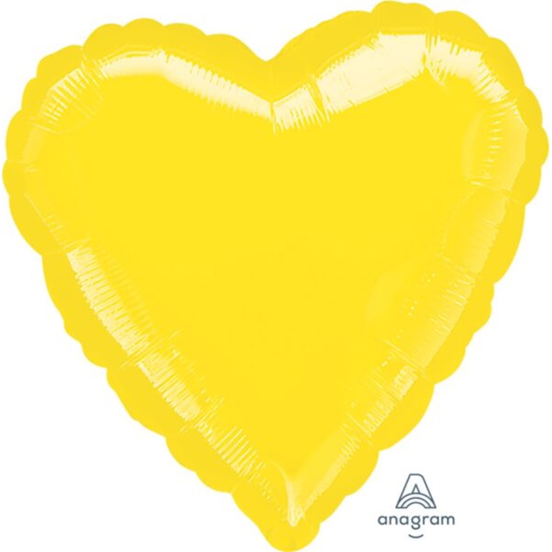Metallic Yellow Heart 18 Balloon
