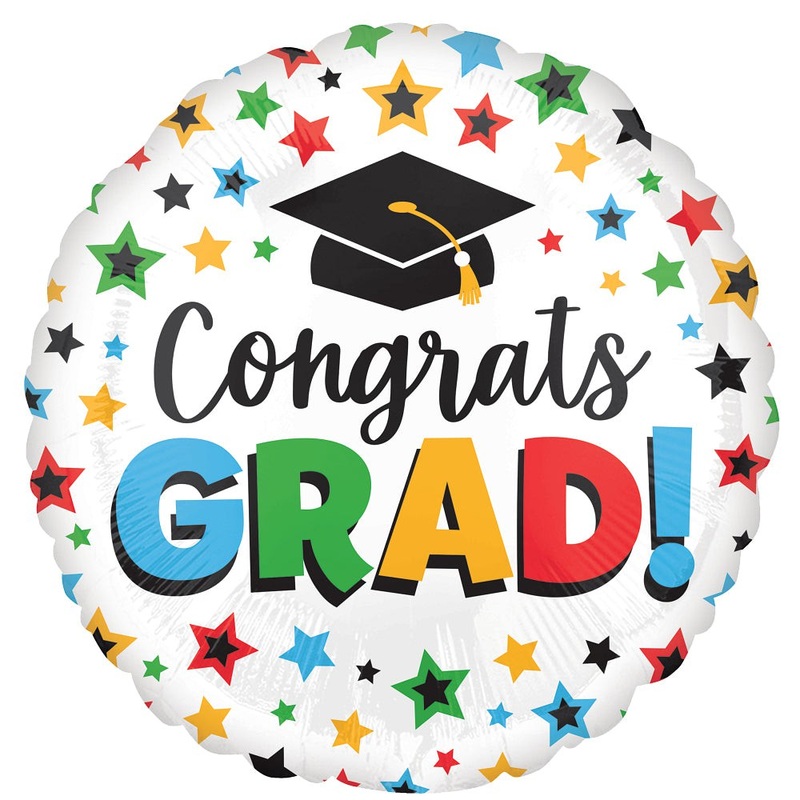 Multi-colored Grad 18 Balloon