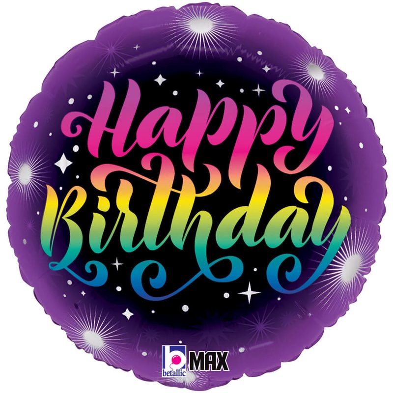 Neon Happy Birthday 18 Balloon