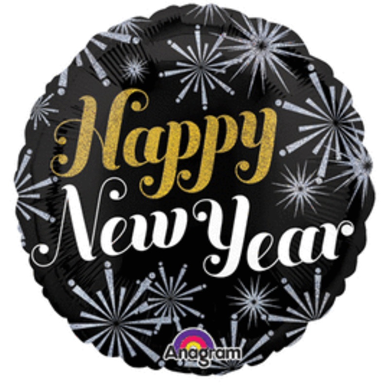 New Year Pizazz Holographic 18" Balloon