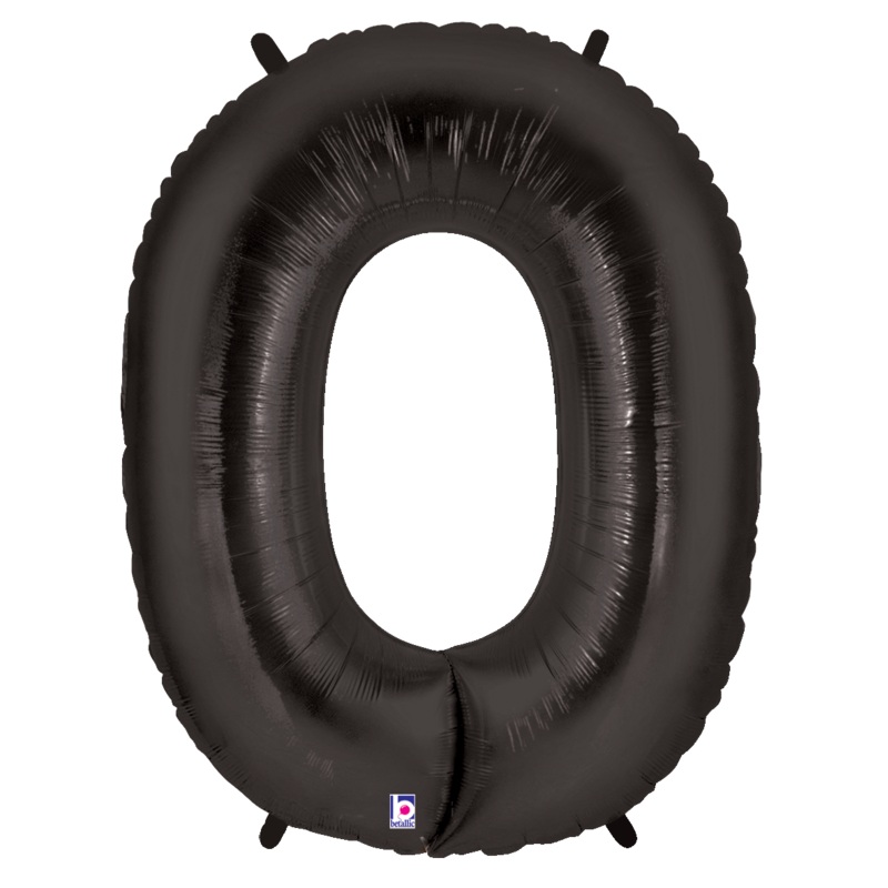 Number 0 Black 34 Balloon