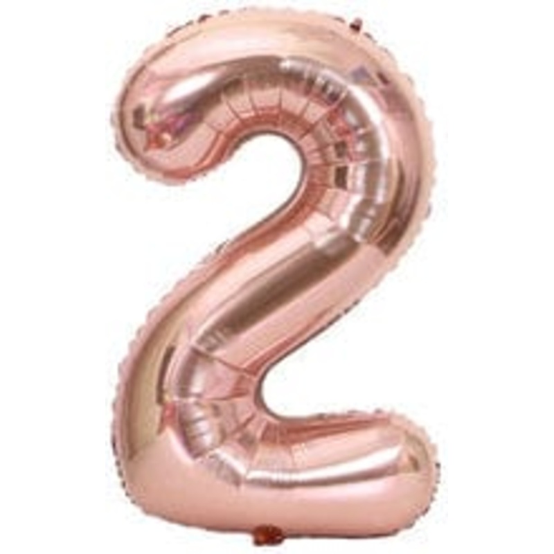 Number 2 Rose Gold 34 Balloon