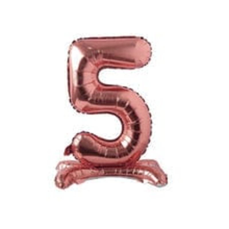 Number 5 Rose Gold Standing 28 Balloon