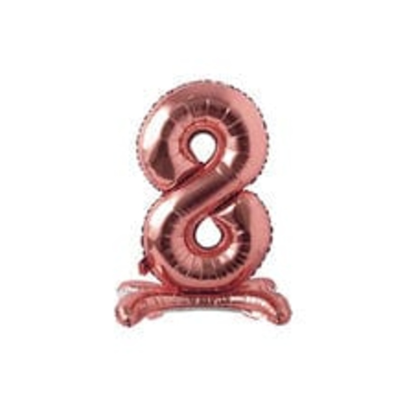 Number 8 Rose Gold Standing 28 Balloon