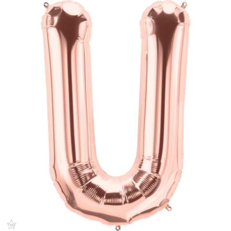 Rose Gold Letter U 34" Balloon
