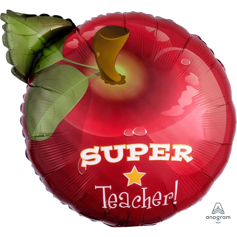 Super Teacher Apple 16" Mylar Foil Balloon