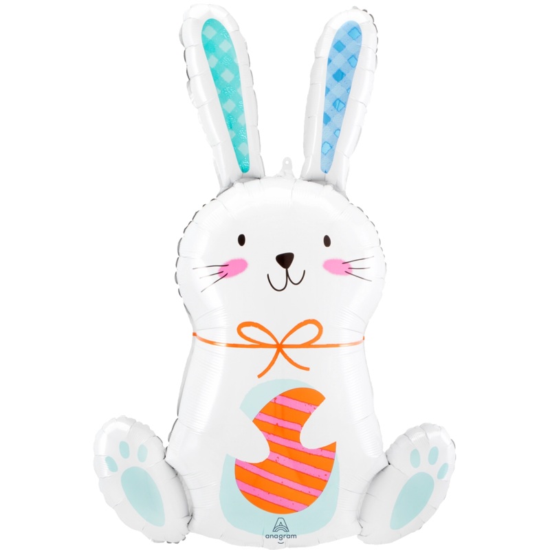White Funny Bunny 33 Balloon
