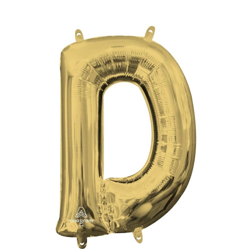 White Gold Letter D 16" Balloon
