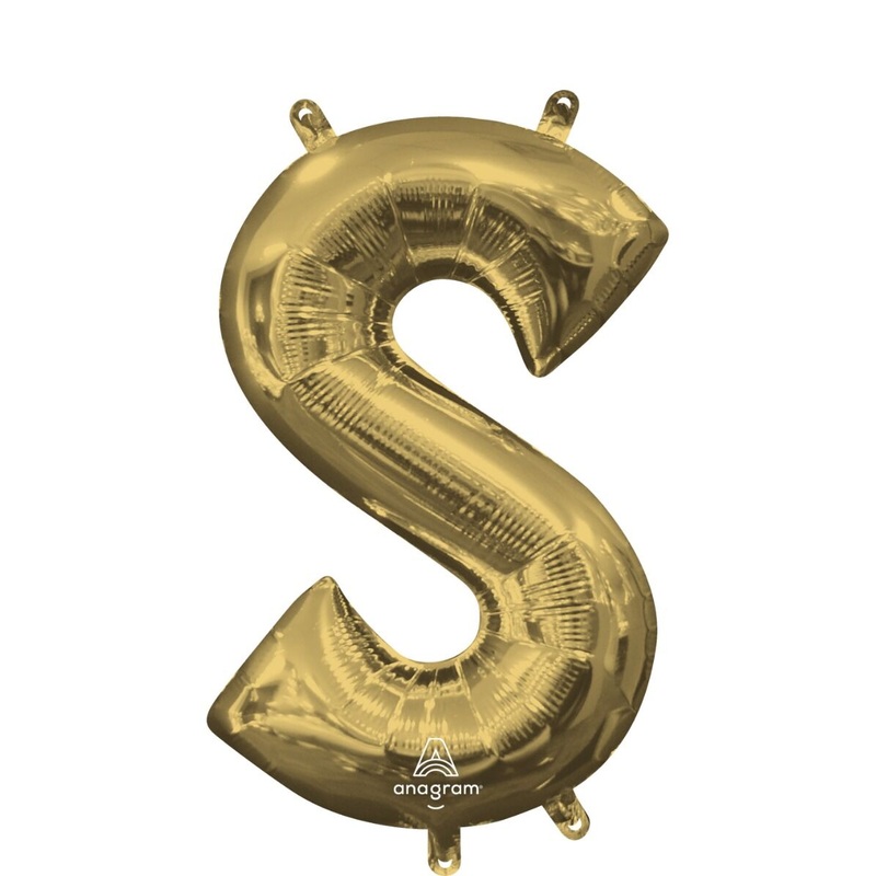 White Gold Letter S 16" Balloon