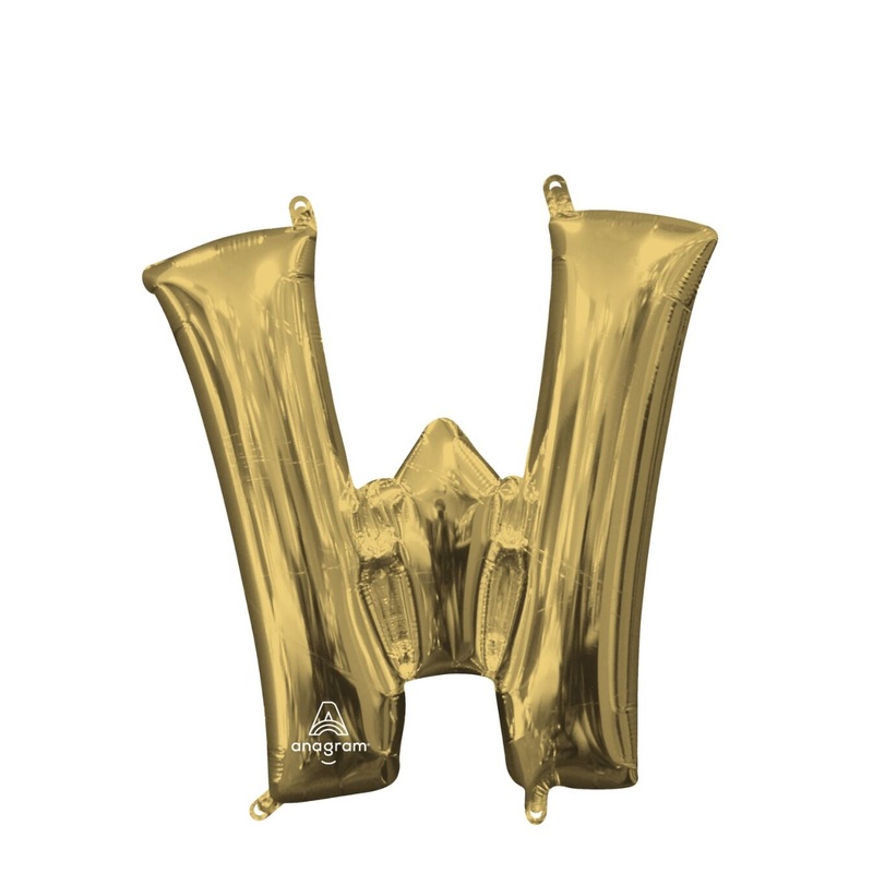 White Gold Letter W 16" Balloon