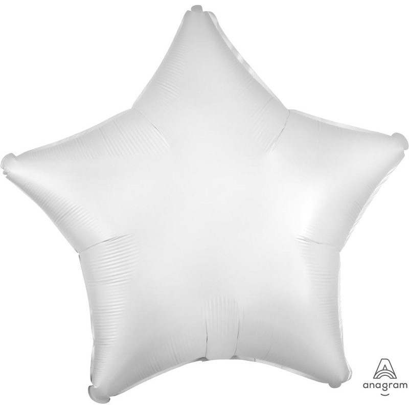 White Satin Star 18 Balloon
