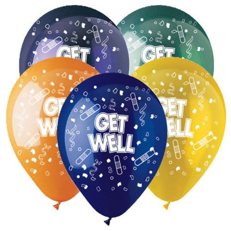 All-round Festive Get Well 12 Latex Balloons (50 count)