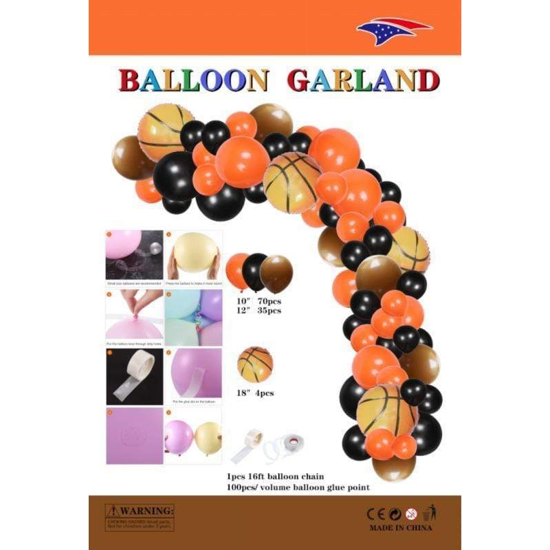 Basketball Organic Balloon Garland Kit