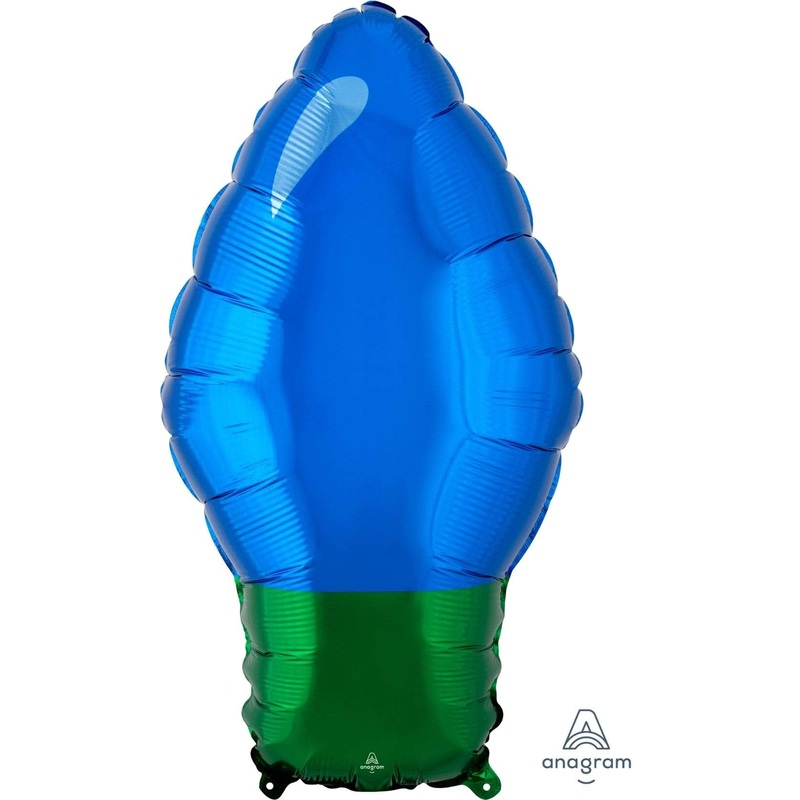 Blue Christmas Light Bulb 22 Balloon