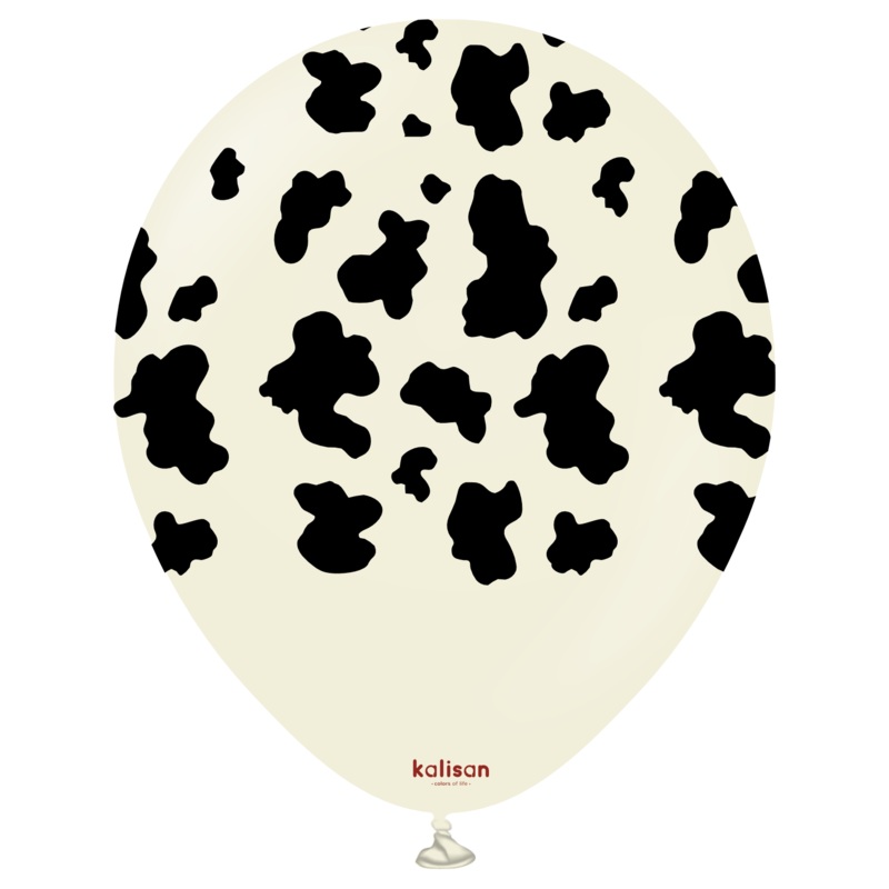 Cow Print White Sand 12 Latex Balloons (25 count)