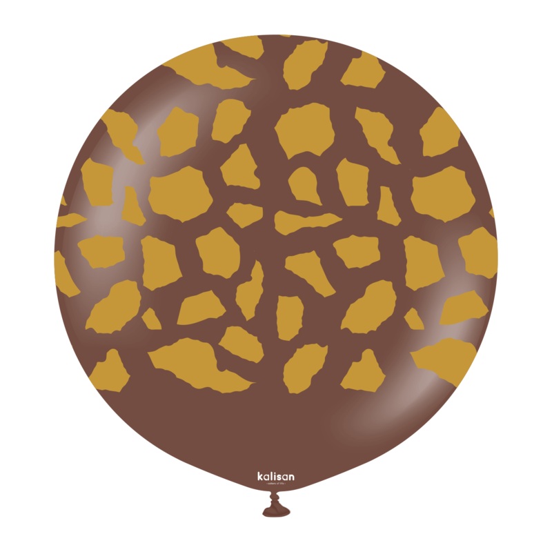 Giraffe Print on Chocolate Brown 24 Latex Balloon