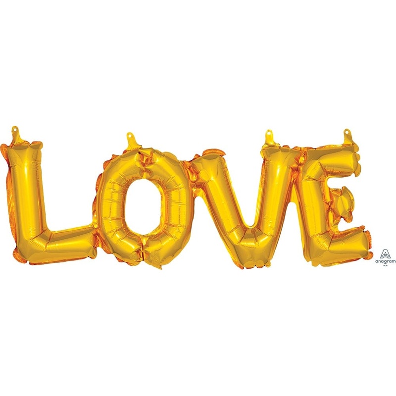 Gold Love Air-fill Phrase 25 Balloon