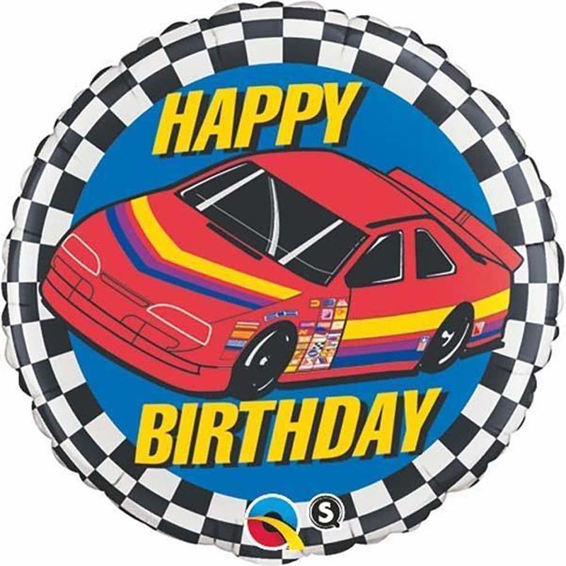 Happy Birthday Race Car 18 Balloon