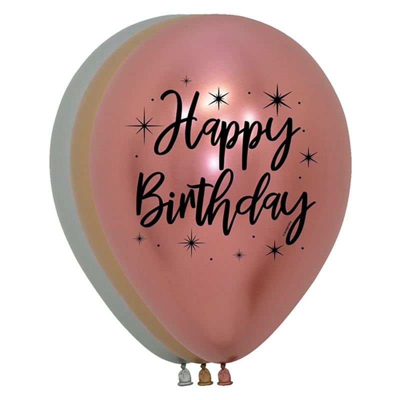 Happy Birthday Reflex Deluxe 11 Latex Balloons (50 count)