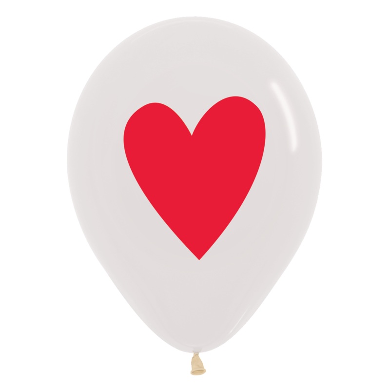 Heart of Red Crystal Clear 11 Latex Balloons (50 count)