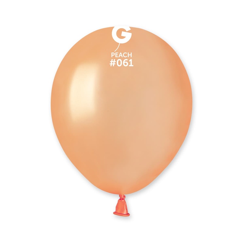 Metallic Metal Peach 5 Latex Balloons (100 count)