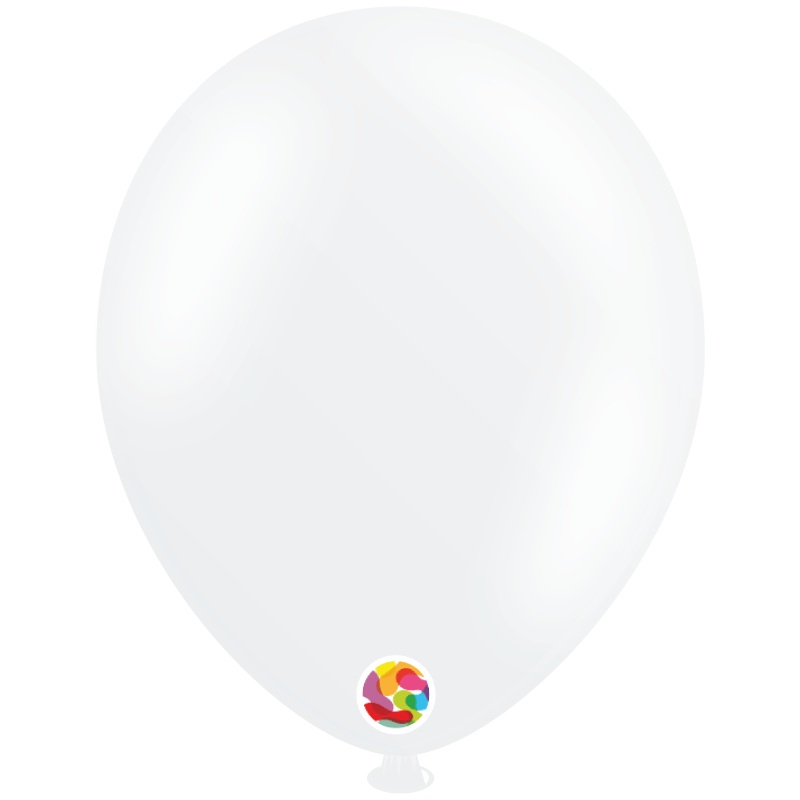 Metallic White 5 Latex Balloons (100 count)