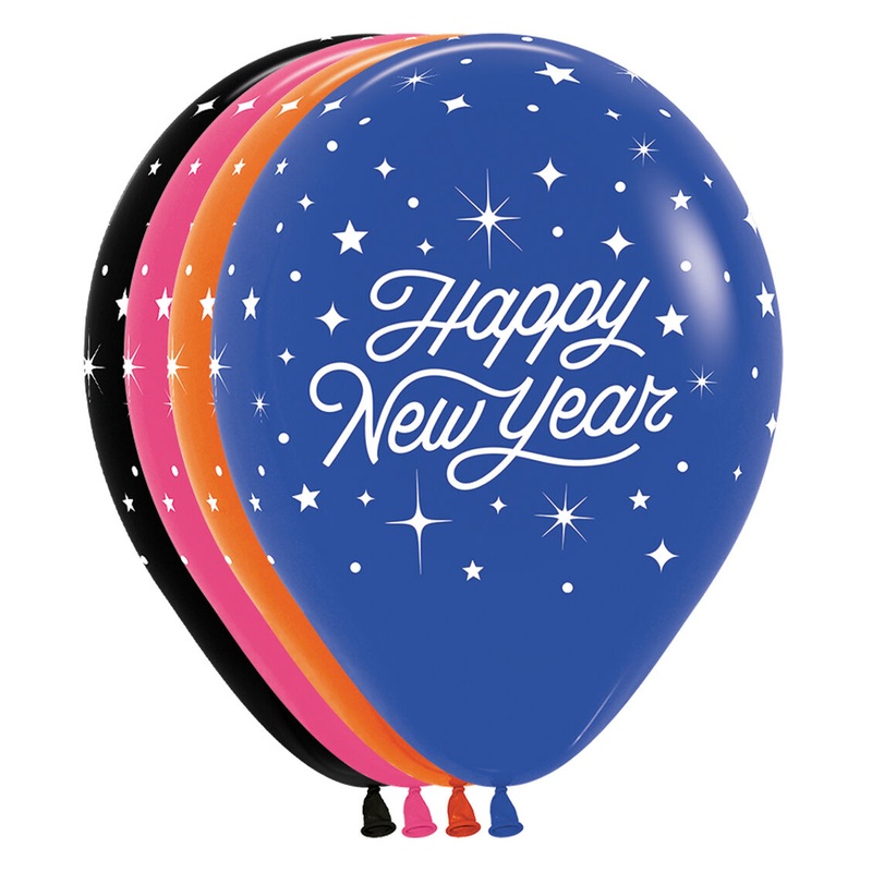 New Year Shimmer Assortment 11" Latex Balloons (50 count)