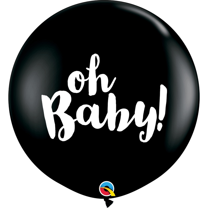 Onyx Black Oh Baby! 36 Latex Balloons (2 count)