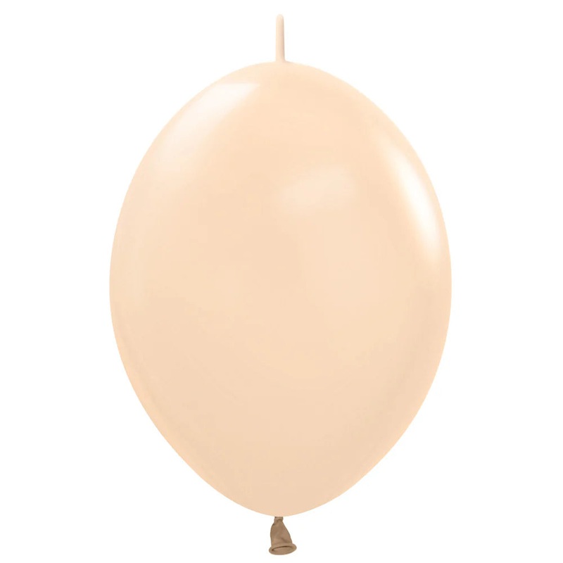 Pastel Matte Malibu Peach Link-O-Loon 12 Latex Balloons (50 count)