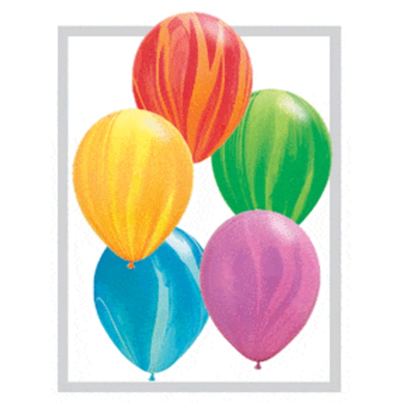 Rainbow SuperAgate Assorted 11 Latex Balloons (100 count)