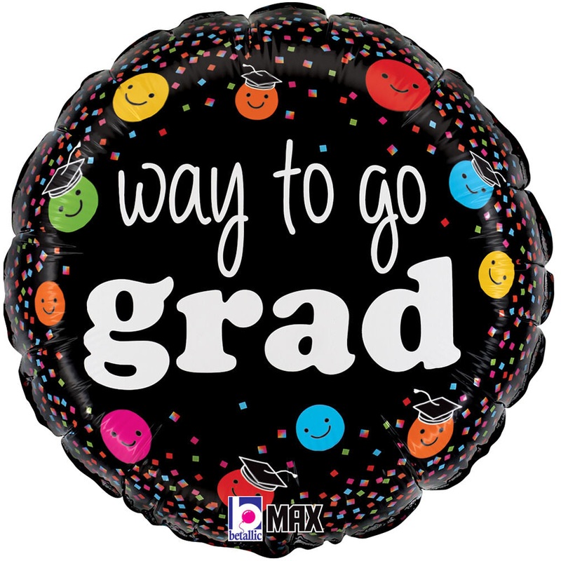 Way To Go Grad Smiley 18" Balloon