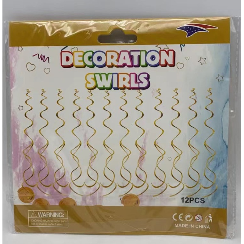 Gold Metallic Foil Decoration Swirls